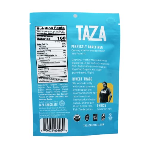 Organic Chocolate Covered Almonds, 55% Dark Chocolate, 3.5 Ounce Bag (12 Count), Vegan #TOP2