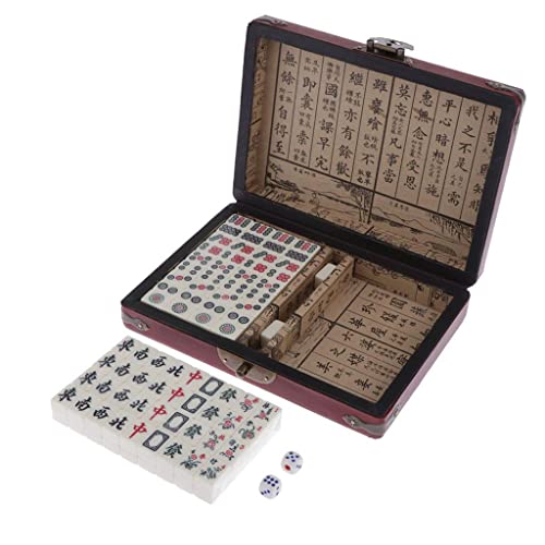 Mini Mahjong Baoblaze chino tradicional con caja portátil miniatura 7