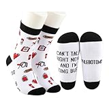 MBMSO Phlebotomist Gift 2 Pairs Phlebotomy Socks Can't Talk Right Now and I'm Doing Busy Phlebotomist Sock Nurse Medical Gift (US, Numeric, 10.5, 11, Regular, Regular, Phlebotomist Socks)