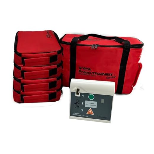 WNL Products WL120ES10, for Training Use Only 4 AED Defibrillators and Carry Bag - Practi-Trainer Essentials Base Model AED Training Kit (4 Units) and Custom Carrying Bag