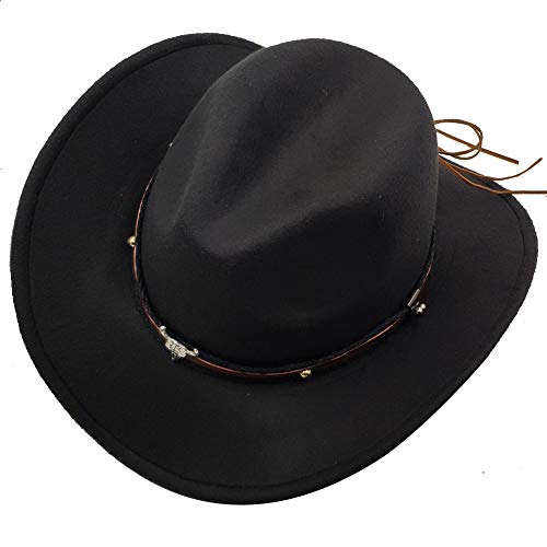 Ifsun Men & Women's Fur Felt Cowboy Hat Wide Brim Western Outback Black #TOP5