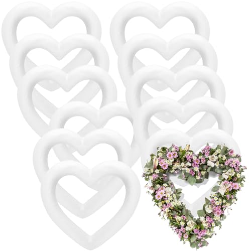 HEIHAK 14 PCS 6 Inch Foam Wreath Heart