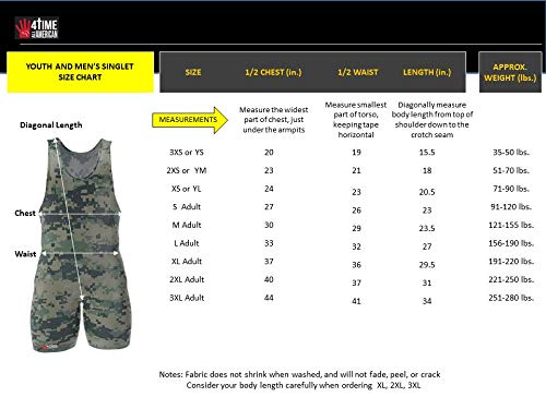 4 Time Sublimated Wrestling Singlet For Men And Youth, Powerlifting, Mma Wrestling Ring Gear/Apparel, Black, Navy Blue, Red (Sizes: 3Xs-3Xl) (Xxs/Yl 51-70 Lbs, Us Marines) #TOP6