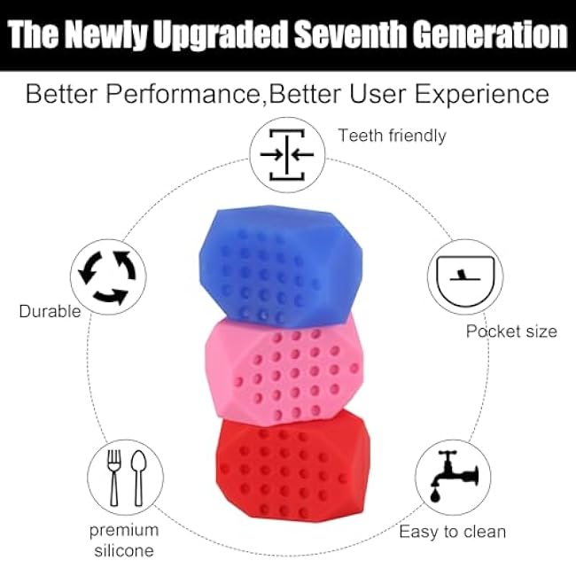 6pcs Jaw Exerciser, Silicone Jaw Muscle Strengthener with 3 Resistance Levels Jaw Trainer Tablets for Double Chin Removal Jaw Toner Chin Trainer Shaper Face Sculptor for Women Men