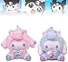 Juguete de Peluche My Melody Pelush Cinnamoroll Peluche Kurom Soft Relleno Muñecas de peluche, Kawali Lindo Anime Lleush Cat Relleno Animal Peluche Perros Toys Regalos for adultos Fans, 2pcs Muñeco Su