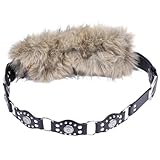 GORGECRAFT Ceinture Western en Cuir Synthétique Noir Ceinture en Fausse Fourrure Style Punk Vintage Rivet Esthétique Ajustable avec Boucle en Alliage et Anneaux pour Jupes Pantalons Robes Accessoires