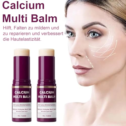 Calcium Multi Balm Stick, Korean Skincare Anti Aging Augencreme gegen Falten und Augenringe, Collagen Sticks Feuchtigkeitscreme Gesicht, Anti Falten Creme für Damen, Multifunktionale Augenbalsam 2PCS