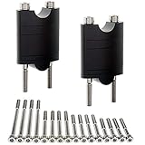 APE RACING Billet Aluminum Handlebar Risers Adjustable Raise Height With grade 12.9 Nickel Plated M8 bolts for 7/8 22mm Bars Motorcycle ATV Dirt Bike Quad ADV (7/8', Black)