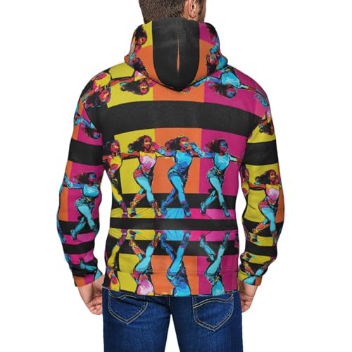 Sweat à capuche imprimé homme veste zippée manches longues