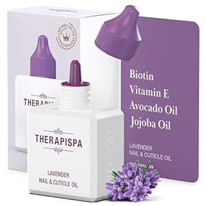 THERAPISPA Nail & Cuticle Oil with Avocado, Jojoba, Biotin & Vitamin E – Nourishes Cuticles, Strengthens Nails & Supports Nail Growth (Lavender, 2.0 fl oz)