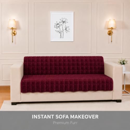 Image of STITCHNEST 'Haven Soft Series' 3 Seater Sofa Cover | Full Coverage Sofa Cover| Premium Velvet Fabric, Washable & Durable Furniture Cover for Modern Living Rooms