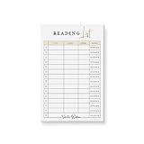 Reading List Notepad Set, Book Lover Memopad, Reading Tracker Checklist, Stationary Size 8.5 x 5.5 Inches, 50 Sheets