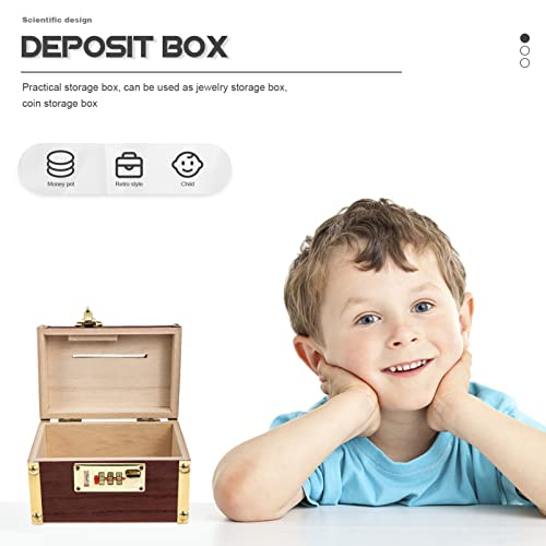 Vintage Wood Treasure Chest With Lock Retro Money Bank Kids Money Box Piggy Bank Memory Hobby Preservation Rustic Decorative Treasure Box Vintage Coin Boxes Treasure Chest For Kids Adults Keepsakes Mo #TOP6