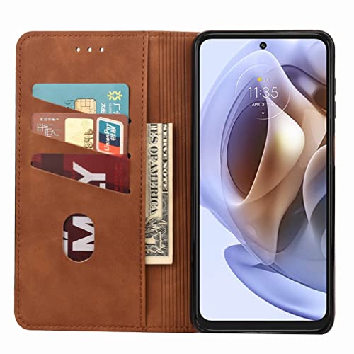 Klapber Capa para Motorola Moto G31 Capa carteira de couro PU premium capa protetora macia de silico