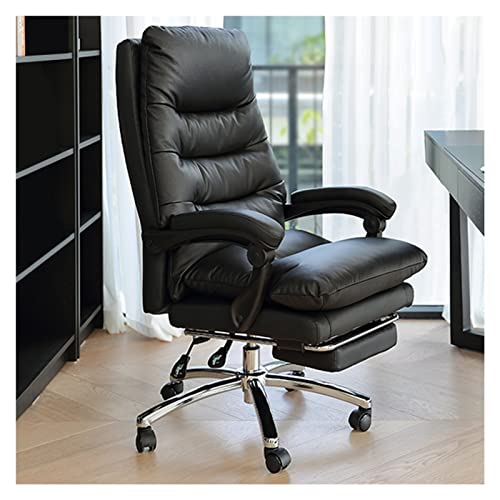 Chaise de bureau ergonomique fauteuil pivotant dossier haut cuir inclinable