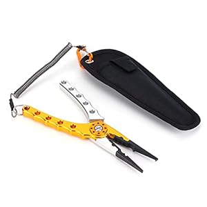 Haakverwijderaar, kunstaastang Antisliphandvat Aluminiumlegering Lichtgewicht met opbergtas voor zeevissen voor riviervissen voor buiten(Goud en zilver)