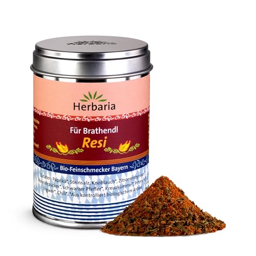 Herbaria Resi | BIO Gewürz für Brathähnchen | knuspriges Hähnchen, Chicken Wings, Backhähnchen - aus dem Backofen, Pfanne oder vom Grill | 90g in nachhaltiger Weißblechdose