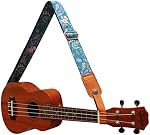 MUSIC FIRST Vintage Soft Muslin Genuine Leather Ukulele Strap with Locker