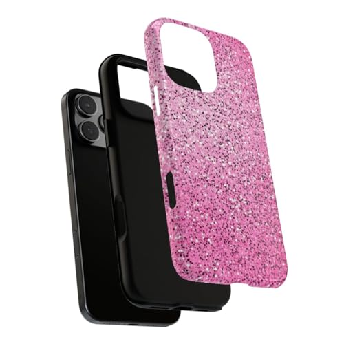 Coque iPhone 16 Pro Max rose pailletée résistante antichoc et brillante - 3
