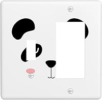 Vista 60 de Cubierta de interruptor de luz dúplex de elefante de dibujos animados de 1 banda, cubiertas de enchufe, placa frontal decorativa para receptáculo