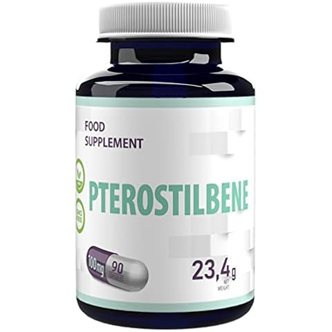 Pterostilbene 100mg 90 Vegan Capsules, Certificate of Analysis by AGROLAB Germany, High Strength Supplement, Gluten and GMO Free Cover