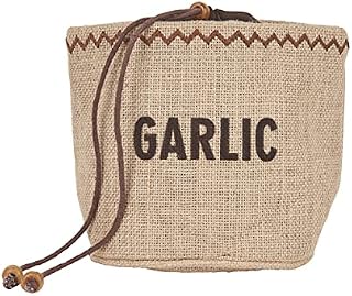 Natural Elements Eco Garlic Storage Bag with Drawstring, Jute / 100% Cotton