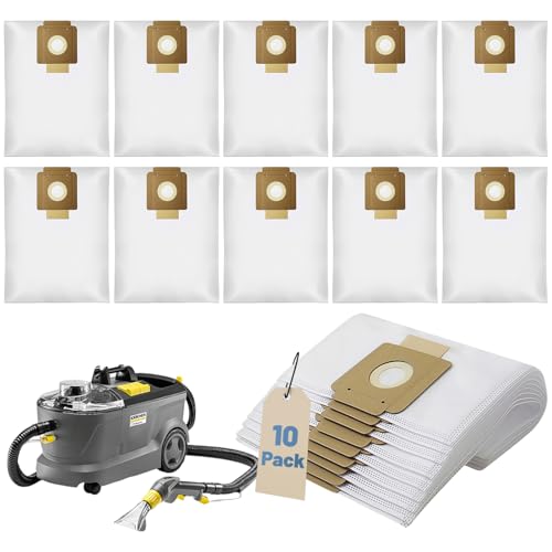 Biigdan 10 Pièces Sac Aspirateur Karcher Compatible avec Aspirateur Karcher eau et Poussiere T15/1,T12/1,T7/1,Sac Aspirateur avec l'aspirateur Industriel...