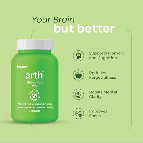 Image of Arth Brahmi Capsules | Bacopa Monnieri | Boosts Memory, Focus & Concentration | Brain Fog Support | Clinically Tested | Bio Enhanced Active Technology (BEAT Tech) | 30 Veg Capsules