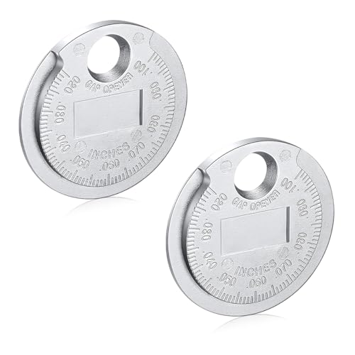 Zpana Car Spark Plug Measuring Tool, 2PCS Vehicle Wire Gap Gauge Gapper Scaled from 0.020 to 0.100 Inch, Automotive Sparkplug Gap Implement Accessories, Universal for SUV, Sedan, Truck