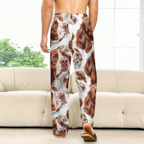 Brittany Spaniel Dog Novelty Pajama Pant With Pockets Casual Sleep Lounge Pants For Men Women2