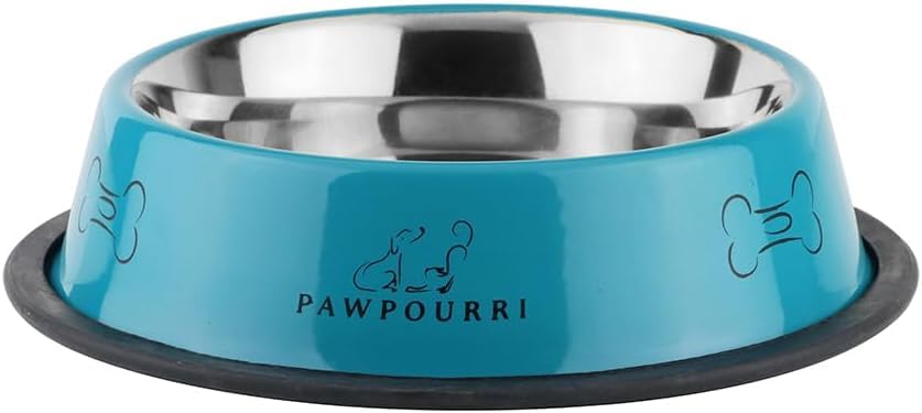 Image of 700 ml Stainless Steel Bowl for Pets - Anti-Skid, Washable & Rust-Resistant - Blue (Pack of 2)