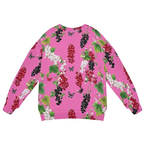 Currant Red Black White Fruit Hot Pink Little Boys Sweatshirts Hoodies Long Sleeve Sweatshirts for Boys Sports 4T2