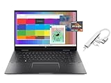 HP Envy X360 2-in-1 15.6' FHD Touchscreen Premium Laptop | AMD Ryzen 7 5825U (Beat i7-1165G7) | 16GB RAM | 2TB SSD | Backlit Keyboard | Windows 11 Home | Black | Bundle with USB 3.0 Hub