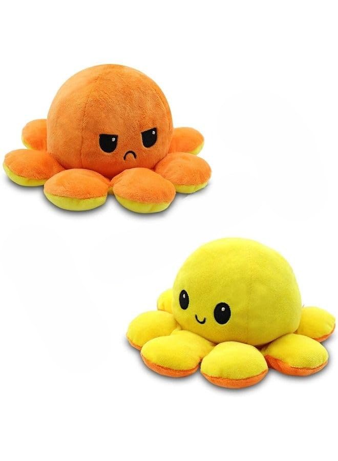 GenericCute And Adorable Reversible Both Side Different Expression Octopus Plush Toy 20 cm Yellow/Orange