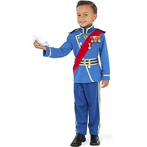 Disfraz de Principe Real para niño, azul, Talla 8-10 años Cover