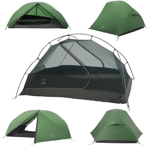 ATEPA Ultralight Backpacking Tent, 1 Person Nylon Lightweight 4000MM+ Waterproof Windproof Portable Solo Tent with Aluminum Frame & Rainfly for Backpacking Hiking Camping Motorcycle, 4 Season