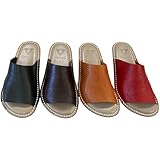 [株式会社ふるさとサービス] 栃木レザールームシューズ 1枚バンドスリッパ サイズ：24.5cm/27.0cm カラー：BLACK/D.BROWN/CAMEL/RED