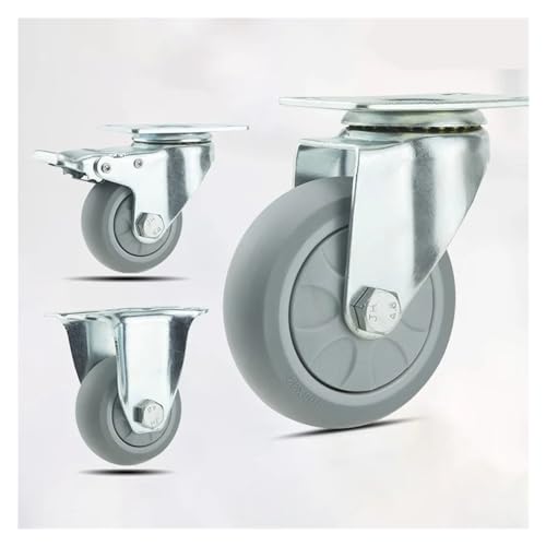 Support de chariot industriel robuste 5 pouces en caoutchouc抗磨损精工 - 4