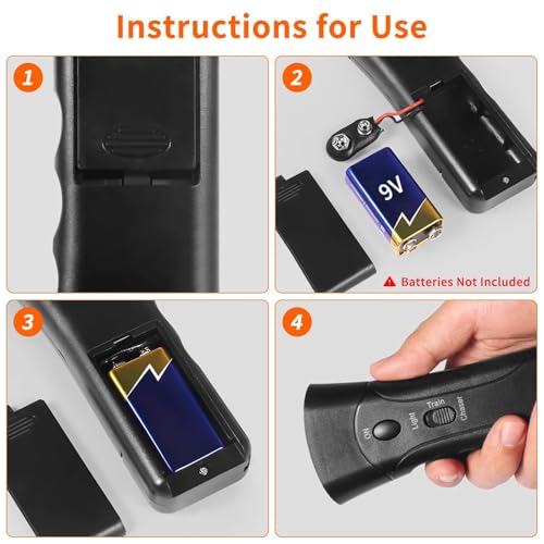 Antibell Ultraschall Gerät - 33 Fuß Reichweite - 3 Modi Anti Bell Gerät Hunde mit Stroboskop /LED-Taschenlampe - Bellstopp Mobiles Trainingsgerät für Große/Mittler/Kleine Hunde für Innen Außenbereich