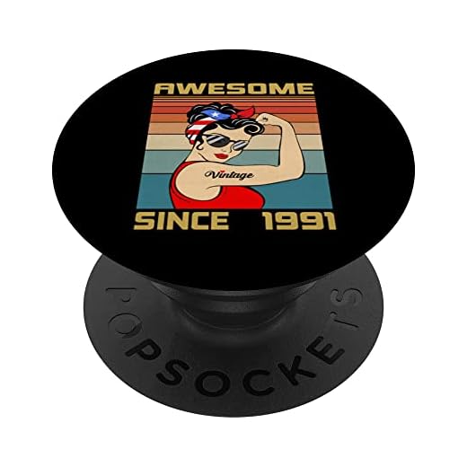 Regalo de cumpleaños 32 años para mujer, retro, vintage, 1991 PopSockets PopGrip Intercambiable