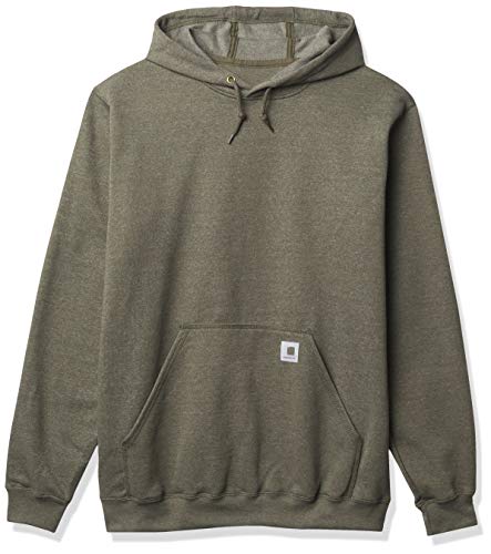 Carhartt Men's Midweight Sleeve Logo Hooded Sweatshirt (Regular and Big & Tall Sizes), Winter Moss Heather, Large