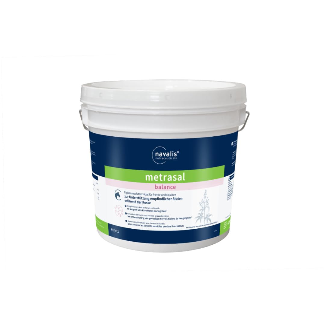 navalis metrasal Balance Pellets | 2,5 kg | Mangime complementare per equine | Per sostenere l'equilibrio ormonale | Con pepe monaco, Ashwagandha e incenso