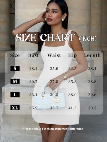 HYZ Women's Summer Sexy Square Neck Sleeveless A-Line Party Tank Top Mini Dress2