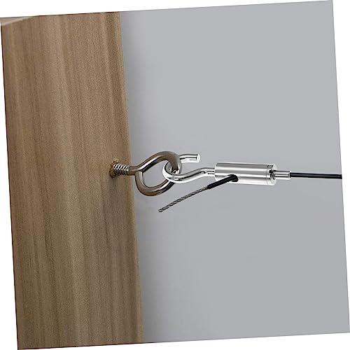 5 piezas de tensores tipo gancho y ojo para cable de acero, para tensado de cables, uso en iluminación, exhibiciones y maquinaria miniatura 5