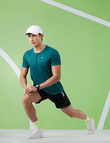 Image of Amazon Brand - Symbol Men's Solid Active Regular Fit Sports T-Shirt | Round Neck | Half Sleeve (Available in Plus Sizes)