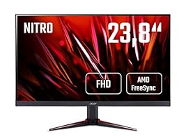 Acer Nitro VG240Y Gaming Monitor 23,8 Zoll (60 cm Bildschirm) Full HD, 75Hz HDMI/DP, 60Hz VGA, 1ms (VRB), 2xHDMI 1.4, VGA, HDMI/DP FreeSync