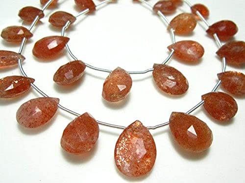 Sunstone Faceted Pear perles précieuses pour offrir un cadeau artisanal unique