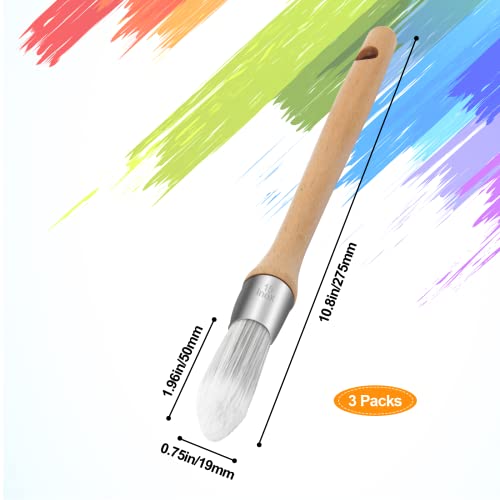 Mingqieven 3 Pcs Trim Brush 0.75 Inch Small Paint Brush Round Trim Brush Corner Paint Brush For House Wall Edges Coloring Of Wooden Furniture And Home Decoration #TOP1