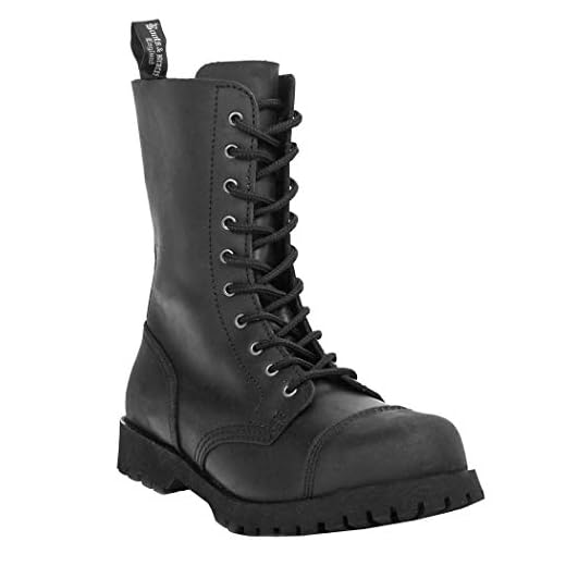 Boots & Braces - 10-Loch Crazy Horse Schwarz Größe 42 (UK8)