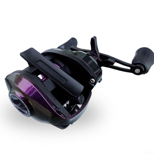 Yhenlovtt Carrete digital de pesca con alarma de mordida, pantalla retroiluminada recargable, relación de transmisión 7.2:1, rodamientos de bolas 4+1, freno magnético de 8 kg (mano izquierda)